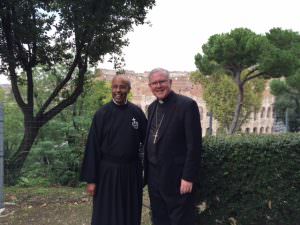 Here I am with the Superior General of the Passionists, Fr Joachim Rego CP, in the extraordinary garden of their General House overlooking the Colosseum. Fr Joachim's family roots lie in Goa; he was raised in Burma but then came to Australia where he was eventually Provincial of the Passionists before being elected General.