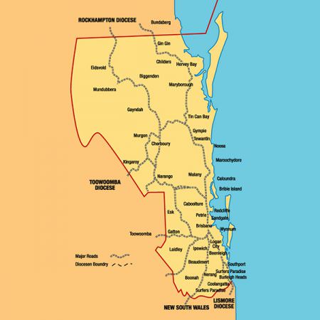 Archdiocese of Brisbane map