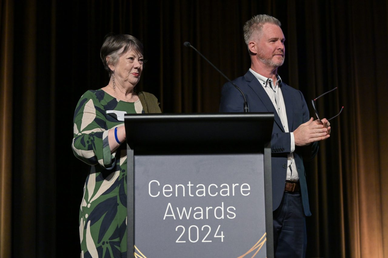 Centacare Director Deb Clark and Catholic Early EdCare Director Chris Lugg 