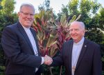 Bishop Ken Howell and Bishop Robert McGuckin (Courtesy of The Catholic Leader)